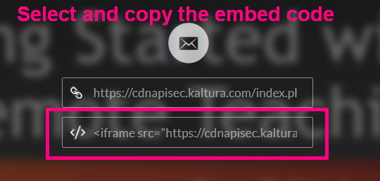 Cope the embed code